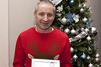 Mark Finch Dec 2016 Pride Award winner at Christmas Quiz